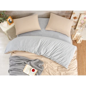 Çift Kişilik Polycotton Nevresim Takımı Bej-Gri