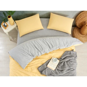 Çift Kişilik Polycotton Nevresim Takımı Sarı-Gri