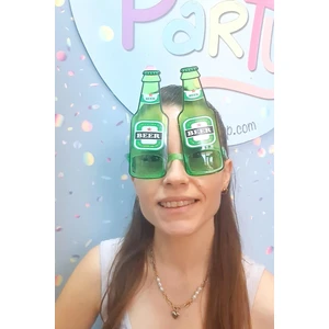 Bira Şişesi Şeklinde Gözlük Parti Gözlüğü Eğlenceli Photobooth Gözlüğü
