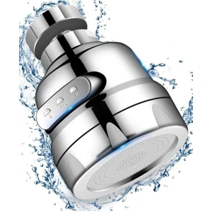 % 75 Su Tasarruflu 3 Fonksiyonlu Krom Musluk Başlığı Mutfak ve Lavaboya Uyumlu 360 Derece Döner