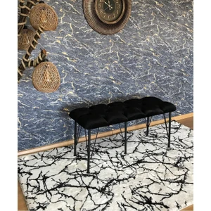 Metal Ayaklı Siyah Puf & Bench New 2024 -