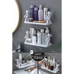 4lü Kendinden Yapışkanlı Craft Banyo Rafı Baharatlık Mutfak Organizer