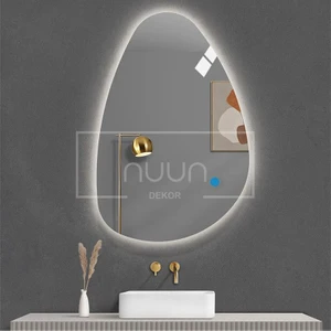 Nuun Dekor Dokunmatik Ledli Asimetrik Banyo Aynası (Dimmer Özellikli)