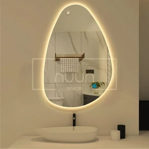 Nuun Dekor Dokunmatik Ledli Asimetrik Banyo Aynası (Dimmer Özellikli)
