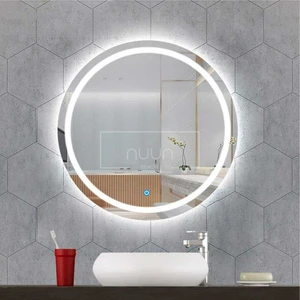 Nuun Dekor Dokunmatik Ledli Yuvarlak Banyo Aynası (Dimmer Özellikli)