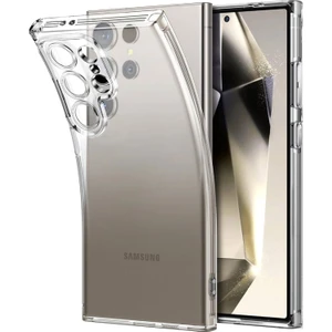 Samsung Galaxy S24 Ultra Kılıf Şeffaf Kamera Korumalı Esnek Yumuşak Silikon