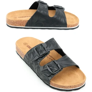 Kadın Yazlık Tasarım Suni Deri Mantar Taban Iki Toka Ayarlanabilir Terlik