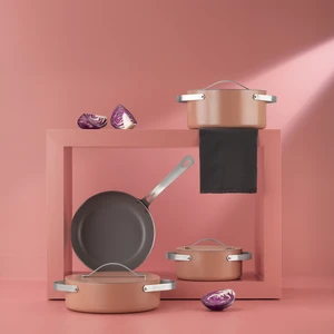 Moonlight 7 Parça Seramik Tencere Seti-Rosegold