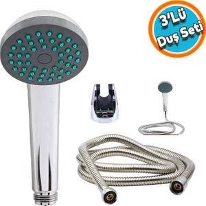 Duş Seti Spiral Fişkiye Banyo Duş Başlığı Set Fiskiyesi Telefonu Yuvarlak Klasik Başlık Fiskiyemetal Hortum