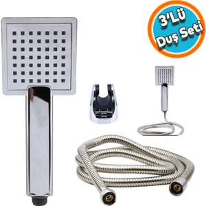 Duş Seti Fişkiye Spiral Banyo Duş Başlığı Set Fiskiyesi Telefonu Kare Klasik Başlık Fiskiye Metal Hortum