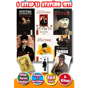 6 Kitaptan Oluşan Muhteşem Atatürk Seti (6 Kitap,poster,not Defteri,ayraç)