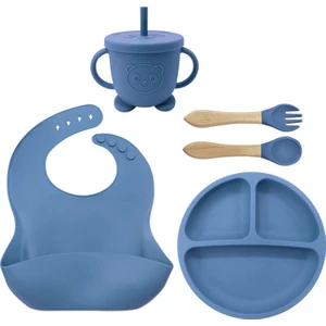 Tiandi Shop Çocuk Sofra Takımları, Gıda Takviyeleri, Kaseler, Kaşıklar, Yemek Tabakları, Silikon Yemek Tabakları, Beşli Set (Yurt Dışından)