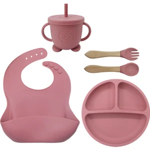 Tiandi Shop Çocuk Sofra Takımları, Gıda Takviyeleri, Kaseler, Kaşıklar, Yemek Tabakları, Silikon Yemek Tabakları, Beşli Set (Yurt Dışından)