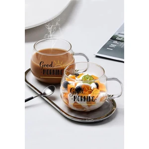 Costa Good Morning 400 ml Isıya Dayanıklı 2'li Borosilikat Cam Kupa