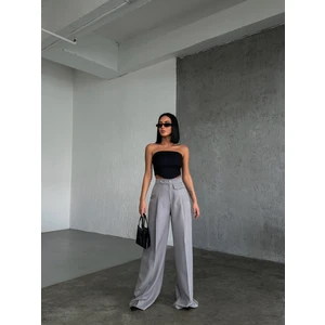 Ouz Fashion Kadın Düğme Detaylı Palazzo Pantolon
