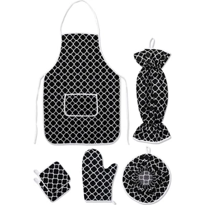 6 Parça Mutfak Seti & Mutfak Önlüğü , Fırın Eldiveni , 2li Tutacak , Organizer Poşetlik , Demlematik