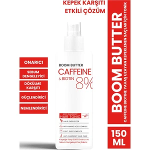 Boom Butter Caffeine Biotine Yavaş Uzayan Kepeklenen Saçlar İçin Tonik 150 ml