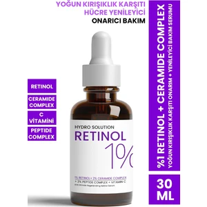 Hydro Solution %1 Retinol + Ceramide Complex Yoğun  Onarım + Yenileyici Bakım Serumu 30 ml