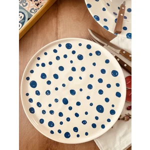 M'art Home Blue Dot 28 cm Seramik Servis Tabağı