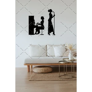 Şirin Lazer Piyano Müzisyen Ahşap Mdf Müzik Temalı Duvar Dekorasyonu Tablo/ 40 cm
