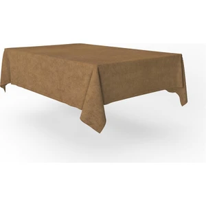 Kadife Dokulu Masa Örtüsü Camel Rengi