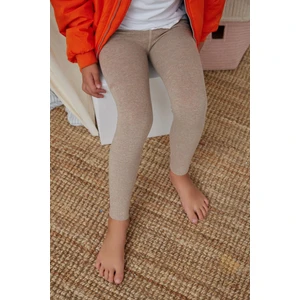 Katia & Bony Lastik Detaylı Çocuk Tayt Bej Melanj