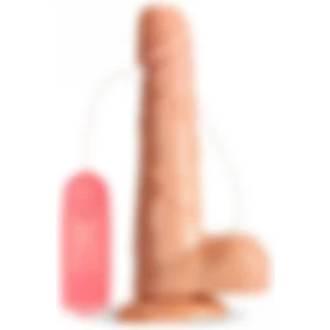 Lolita Shop Gerçekçi Dokuda Yumuşak 17 cm Ayarlanabilir Güçlü Titreşimli Penis Anal Vajinal Realistik Vibratör