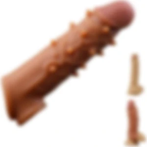 Lolita Shop Testis Tutacaklı 3,5 cm Uzatmalı Gerçekçi Penis Dokusunda Ultra Yumuşak Realistik Penis Kılıfı