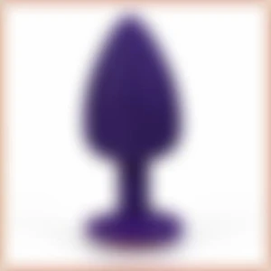 Lolita Shop Mor Silikon Dokuda Renkli Taşlı 9,5 cm Açıcı Özellikli Anal Plug ve Tıkaç