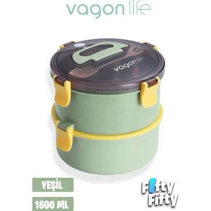 Lunchbox 1600 ml Iki Kat Yuvarlak Paslanmaz Çelik Bento Lunch Box Yeni Nesil Sefer TASI-ÇATALLIKAŞIK-397