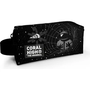 Coral High Tek Bölmeli  Siyah Galaxy Desenli Kalem Çantası