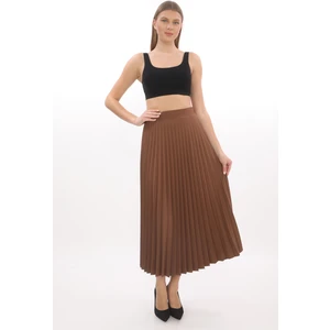 Kadın Plisoley Etek 781 Sütlükahverengi