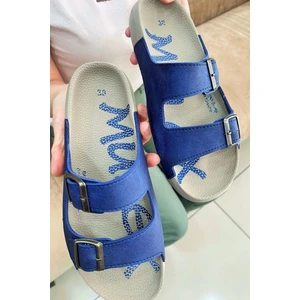 Melek Tuna Çift Tokalı Yumuşak Tabanlı Günlük Terlik