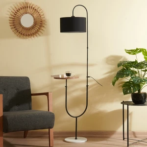 Safir Light Oslo Mermer Ayaklı Sehpalı Lambader - Siyah