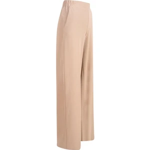 Beli Lastikli Bol Paça Krep Pantolon - Bej