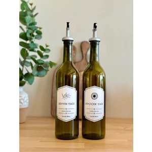 2'li 750 ml Zeytin Yağı ve Ayçiçek Yağı Yağdanlık Yağ Yeşili