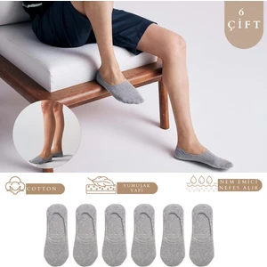 Kral Socks Kadın - Erkek Düz Desen (6 Çift) Pamuklu Terletmez Babet Çorap