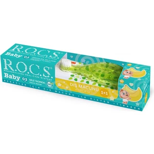 KTYRA52 baby Muz Tadında Diş Macunu + Fırçası Set 0-3 Yaş