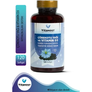 Çörekotu Yağı Vevitamin D3 120 Soft Jel Kapsül 1531 Mg