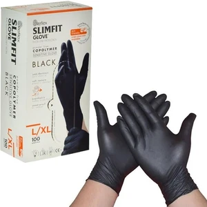 Slımfıt Glove Pudrasız Tek Kullanımlık Gıdaya Uygun Yeni Nesil Teknoloji Siyah L / Xl Beden Eldiven 100'LÜ Paket