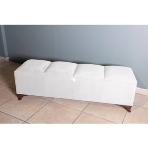Gazzini Furniture Vetra V2 Beyaz Sandıklı Puf - Dilimli Model 140cm Sandıklı Bench