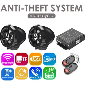 Uzaktan Kumandalı Motosiklet Alarm Sistemi Hırsızlığa Karşı Su Geçirmez Mp3 Fm Radyo Bluetooth Hoparlör Stereo Amplifikatör Ses Sistemi (Yurt Dışından)