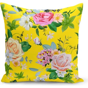 Çift Taraflı Dijital Baskı Kırlent Kılıfı Çiçek Bahçesi