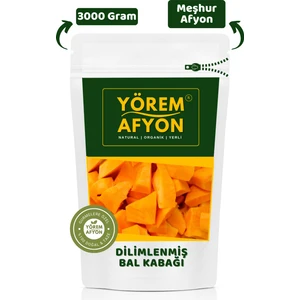 Yörem Afyon Meşhur Afyonkarahisar Tüketime Hazır Soyulmuş Dilimlenmiş Vakumlu Balkabağı | 3000Gr.