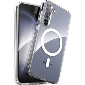 M.TK Moveteck Samsung Galaxy S24 Uyumlu Kılıf Kamera Çıkıntılı Kablosuz Şeffaf Magsafe Wireless Şarj Kapak