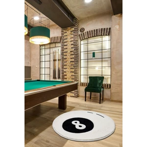 Miqna Studio 8 Top Bilardo Yıkanabilir Dekoratif El Yapımı Halı 90X90 cm