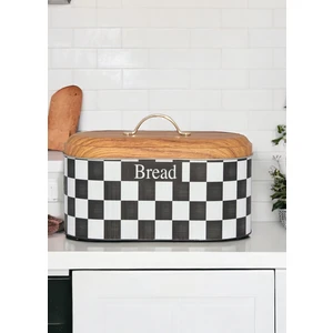 Dizayn Bambu Kapak Görünümlü Metal Dama Desenli Ekmeklik MRS-3035DM