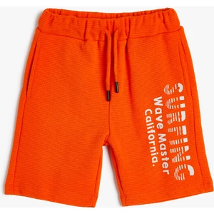 Şort Sörf Baskılı Pamuklu Beli Bağlamalı