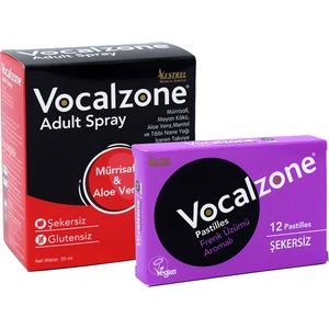 F Üzü mlü (Şekersiz) Pastil 12'li + Vocalzone Adult (Yetişkin) Sprey 20 ml