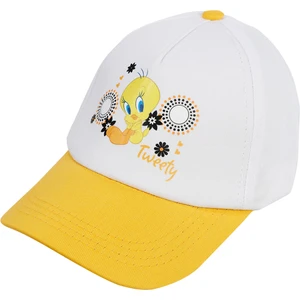 Kız Çocuk Şapka 6-9 Yaş Beyaz-Sarı